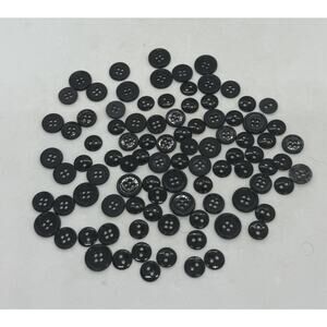Lot 93 Black Sewing Buttons Four & Two Holes and Other Accessories Crafts